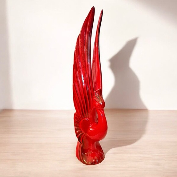 California Pottery Blackened Red Phoenix Sculpture - Picture 5 of 11